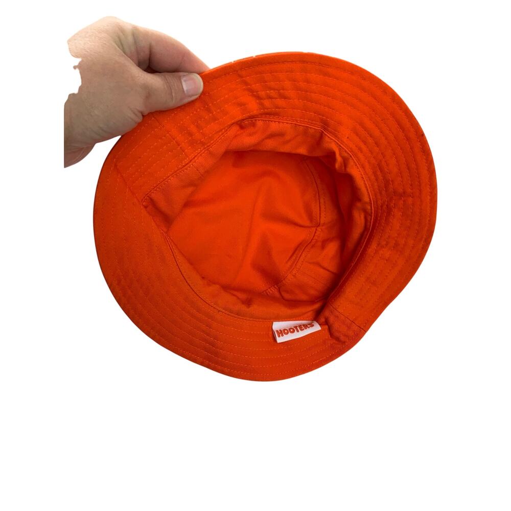 Hooters Owl Print Orange Bucket Hat Adult Unisex Retro Festival Fisherman Cap - Picture 3 of 5